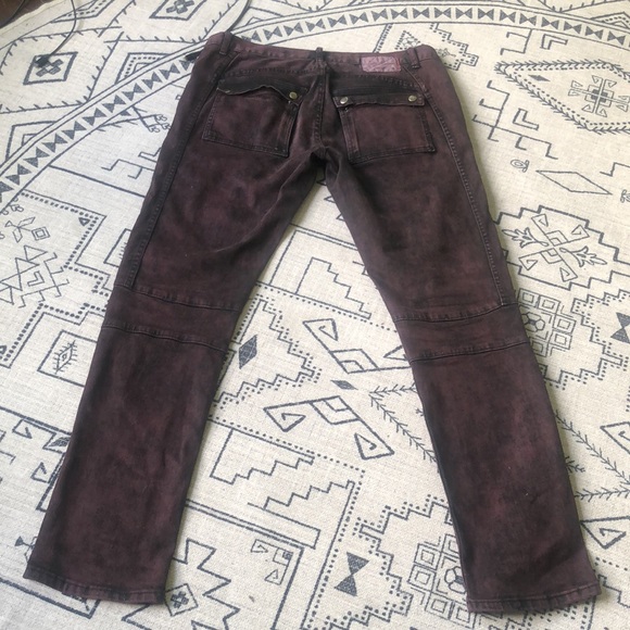 Burgundy heavy denim jeans US34 - Picture 5 of 5